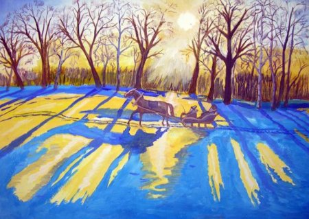 Илюстрация к стихотварению „зимнее утро"