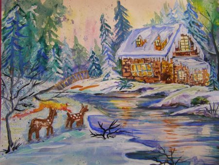 Морозный день рисунок