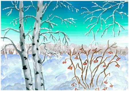 Детский рисунок морозный день