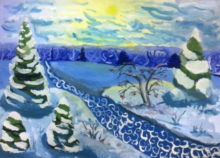 Рисунок на тему зимняя фантазия