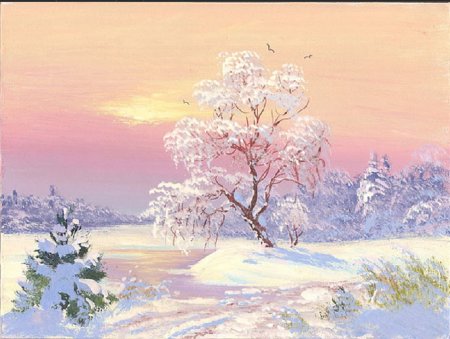 Художник Виктор Янов зимние пейзажи