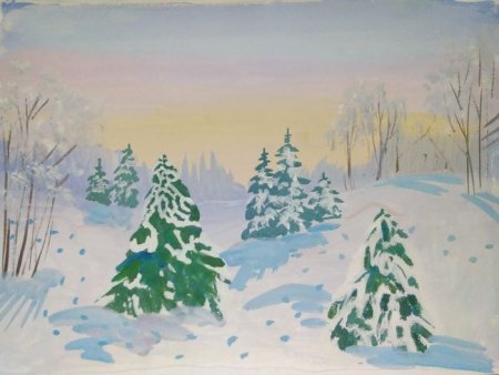 Зимнее утро Пушкин рисунок