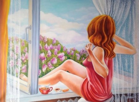 Рыжая у окна