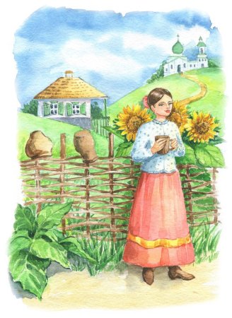 Казачка у плетня