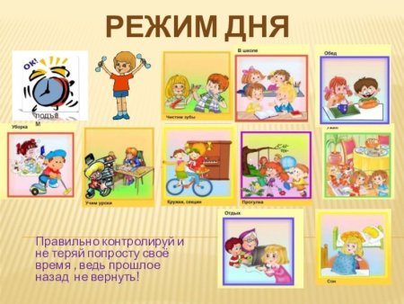 Соблюдение режима дня для детей