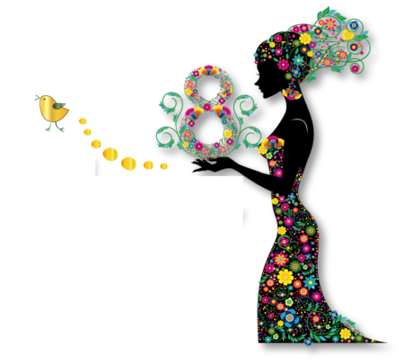 Силуэт девушки весны