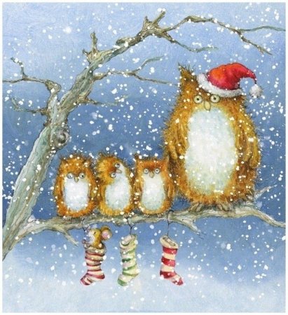 Новогодние открытки с птичками