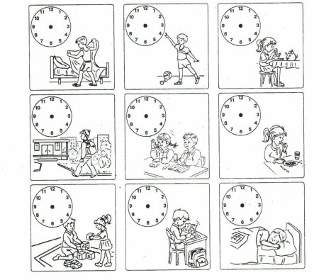 Режим дня школьника раскраска