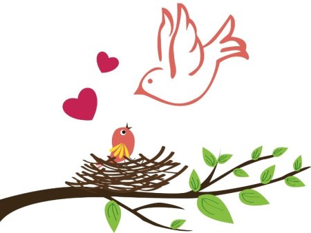 Логотип птички в гнезде