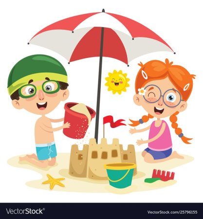 Дети лето вектор