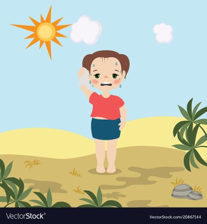 Рисунок человека в жарком климате