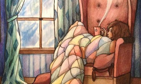 Укутавшись в плед