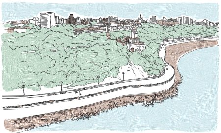 Иллюстрации Хабаровска утёс