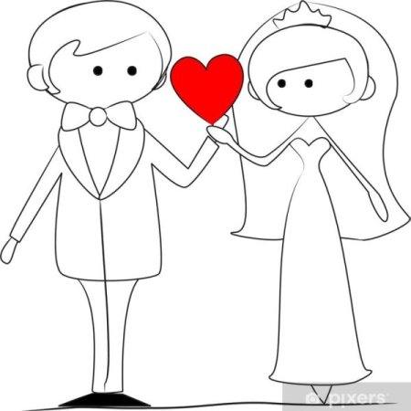 Свадебные рисунки легкие