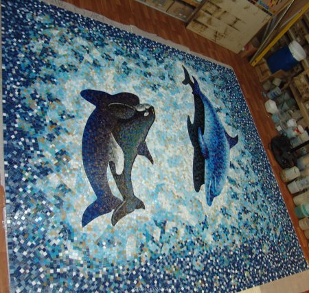Панно из мозаики в бассейн