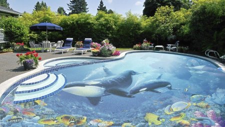 Наливной пол в бассейне