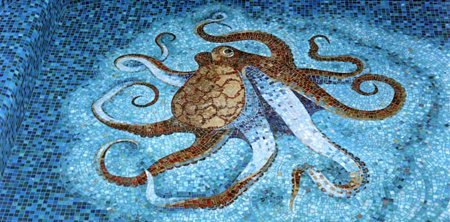 Мозаика из плитки осьминог