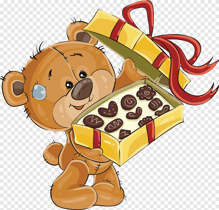 Медвежонок с подарками на тортике