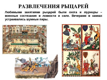 Развлечения рыцарей в средние века