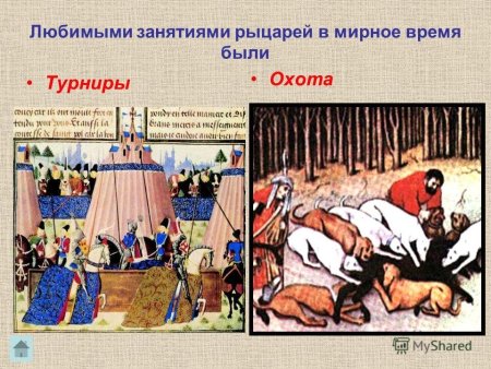 Основные занятия рыцарей в средневековье