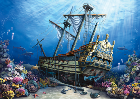 Пазл затонувший корабль 2000 деталей Castorland