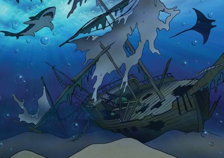 Затонувшие пиратские корабли акул