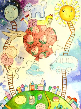 Детский рисунок космос