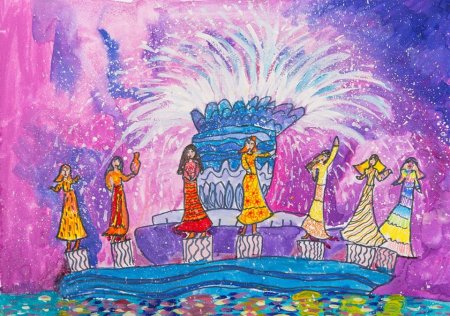 Фонтан дружбы народов рисование