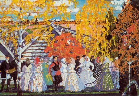 Кустодиев деревенский праздник 1910