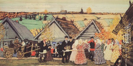Бориса Михайловича Кустодиев «праздник в деревне»
