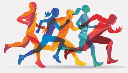 Спортивные соревнования на белом фоне