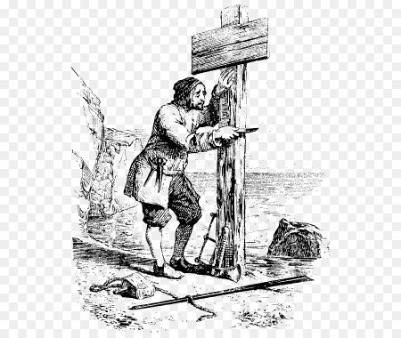 Остров Робинзона Крузо рисунок