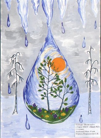 Весна гуашью