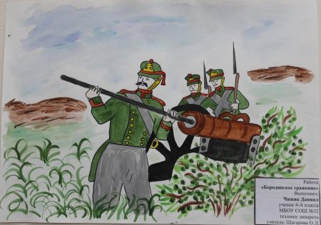 Детские рисунки Бородинское сражение 1812 года