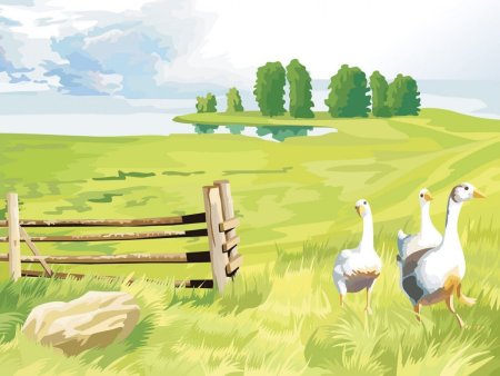 Сельский пейзаж для детей