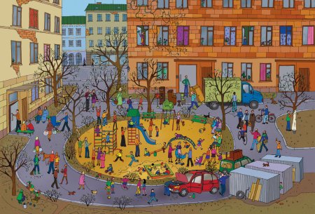 Сюжетная картина на площадке