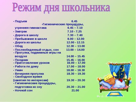 Распорядок дня рисунок