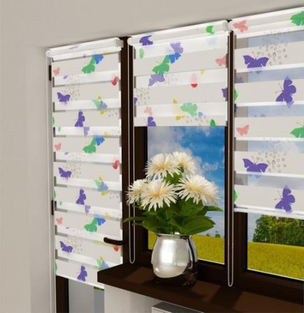 Рулонные шторы день ночь с принтом