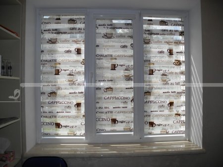 Рулонные шторы день ночь кофе