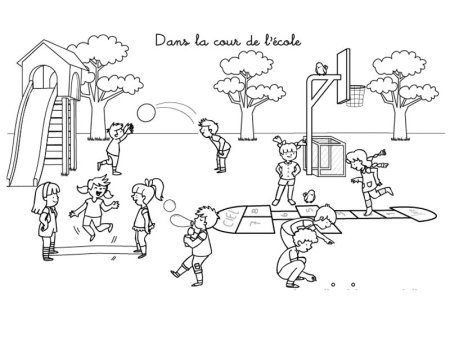 Двор раскраска для детей