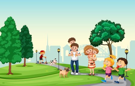 Парк для прогулок иллюстрации