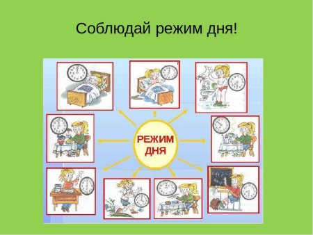 Соблюдение режима дня