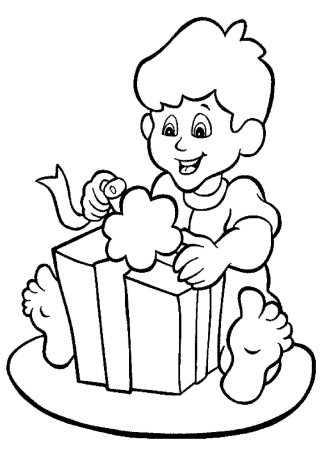 Раскраска подарок на день рождения