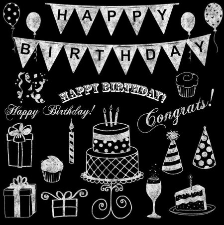 С днем рождения на меловой доске