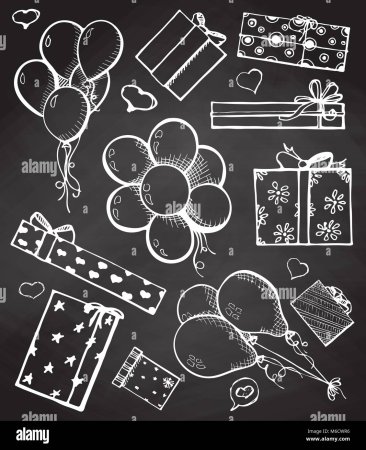 Цветы на меловой доске