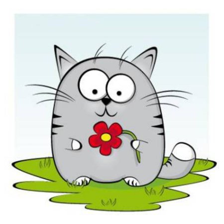 Открытка с нарисованным котом