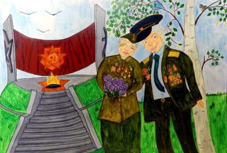 Детские рисунки к 9 мая