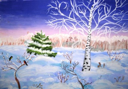 Рисунок на тему Мороз и солнце день чудесный