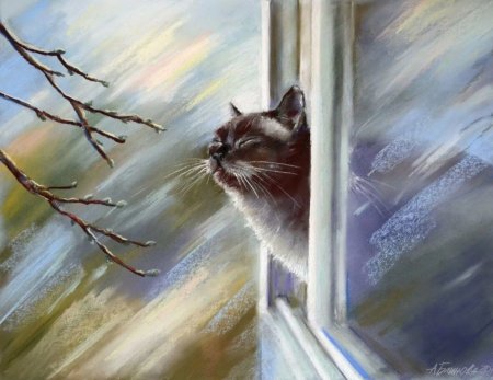 Весенние коты в живописи