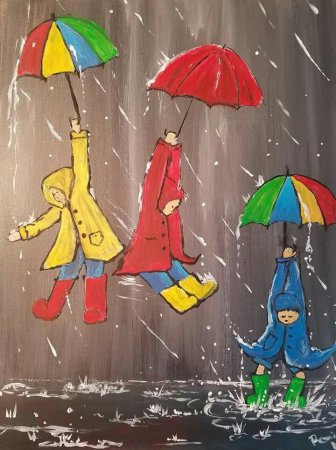 Рисование дождливый день